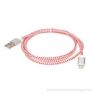 8-pin Lightning MFI-certified Cotton Round Cable with Round Molding, Housing with C48 Connector